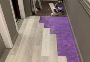 Open commercial interior during framing and rough construction