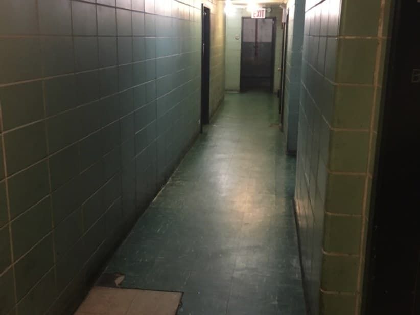 Older tiled hallway before renovation