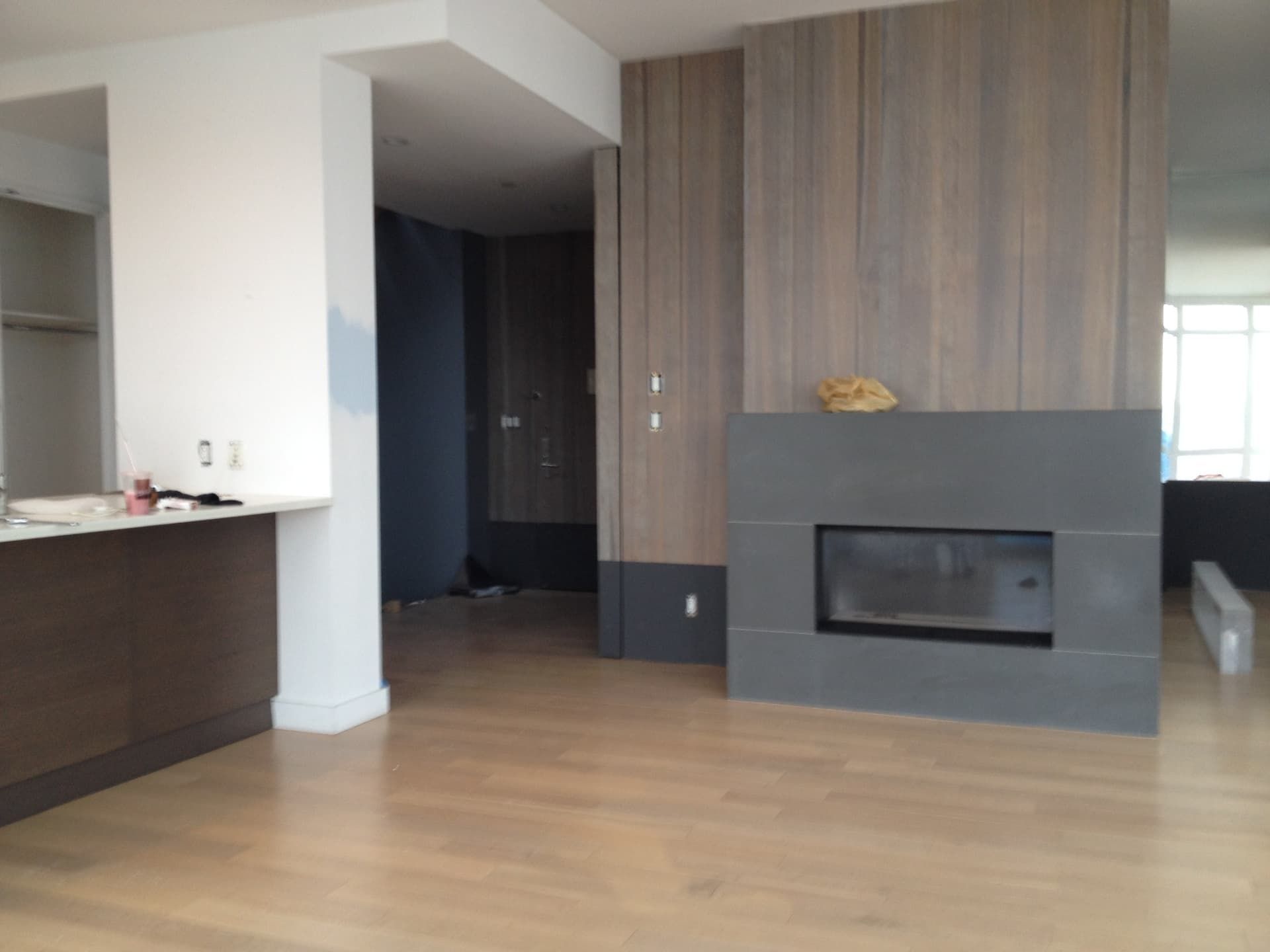 Open living space before flooring and finishes installed